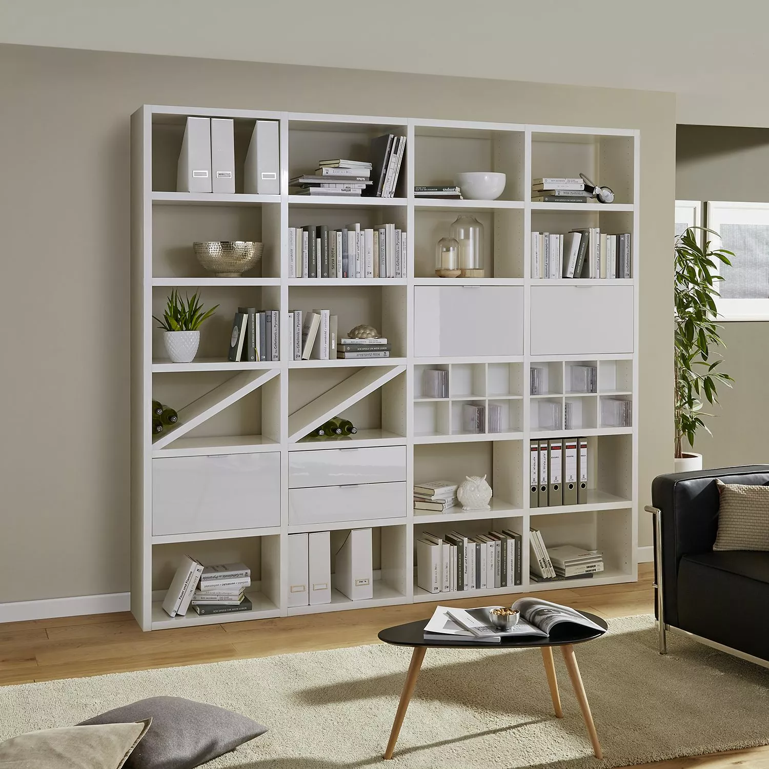 Fredriks Anbauregal Concept I - Hochglanz Weiß 4 Fredriks Anbauregal Concept I - Hochglanz Weiß – Bild 2