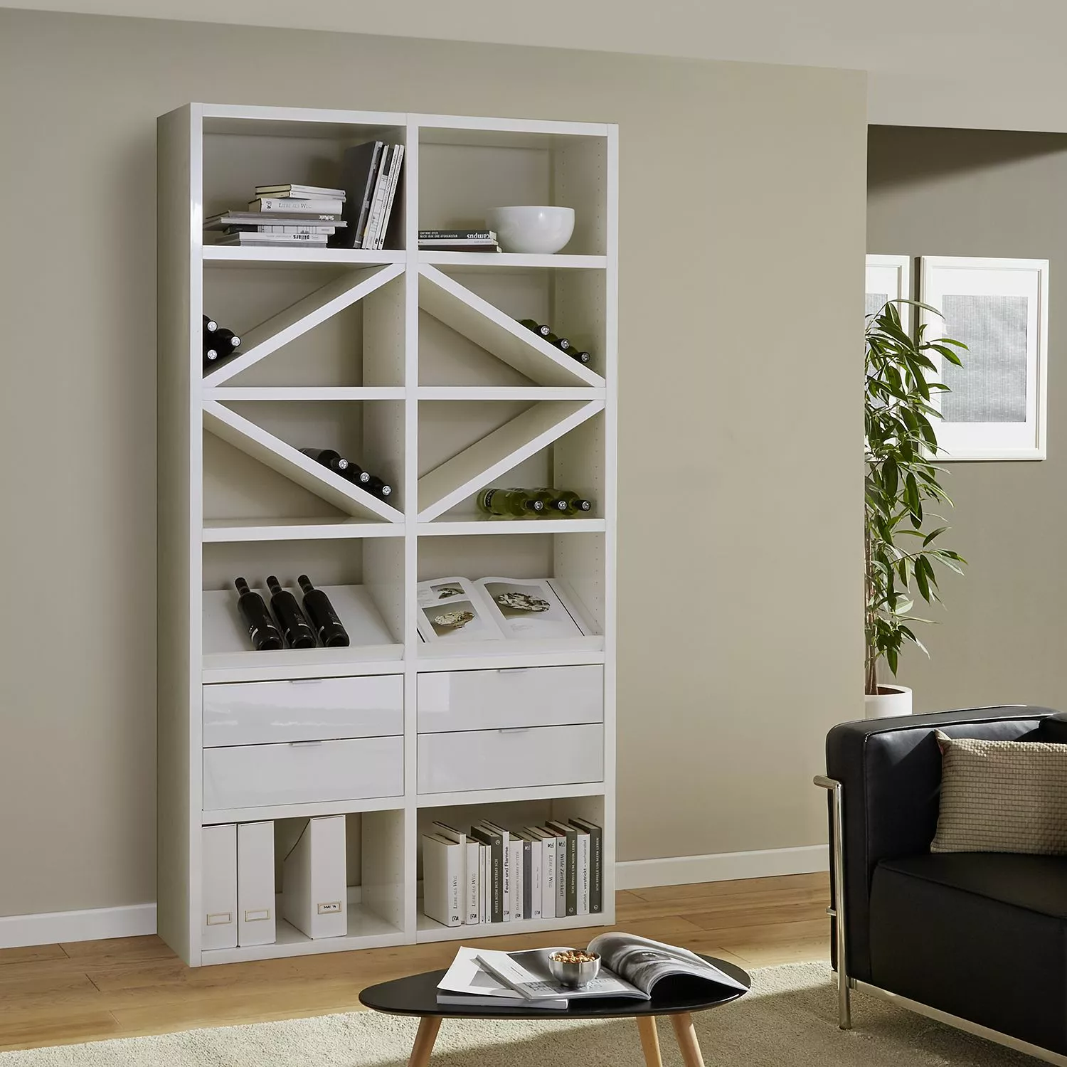 Fredriks Anbauregal Concept I - Hochglanz Weiß 5 Fredriks Anbauregal Concept I - Hochglanz Weiß – Bild 3