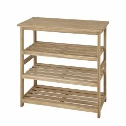 Home Design Beistellregal Frederick III - Paulownia massiv - Eiche hell lackiert