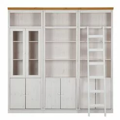 Maison Belfort Bücherwand Lillehammer V - Kiefer massiv - Kiefer Weiß / Kiefer Honig -Büromöbel Verkäufe buecherwand lillehammer v kiefer massiv weiss honig 1112602