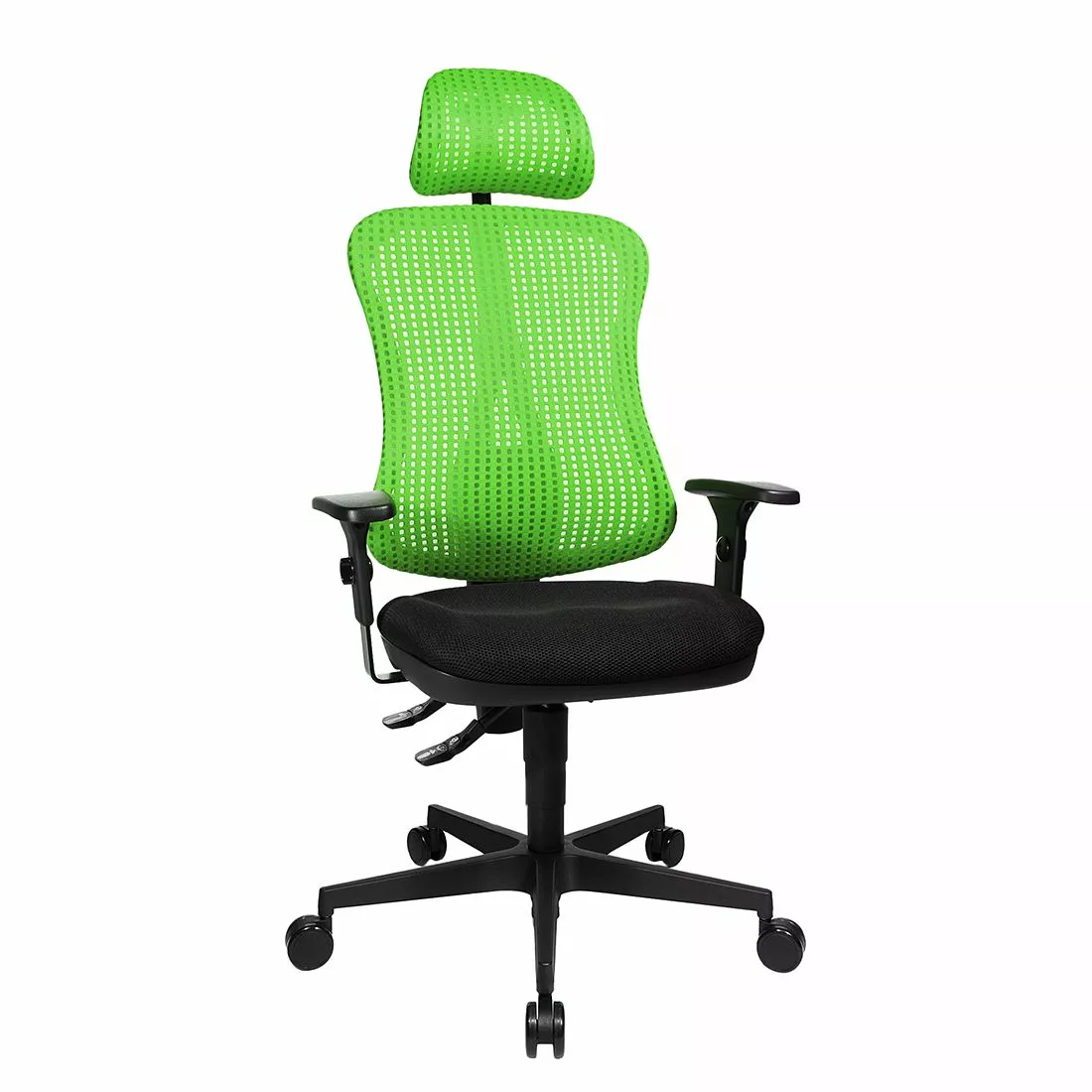 Topstar Bürodrehstuhl Head Point - Grün / Schwarz - Mit Kopfstütze - Höhenverstellbare Armlehnen 3 Topstar Bürodrehstuhl Head Point - Grün / Schwarz - Mit Kopfstütze - Höhenverstellbare Armlehnen