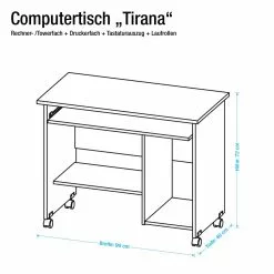Germania Computertisch Tirana - Weiß 7 Germania Computertisch Tirana - Weiß -Büromöbel Verkäufe computertisch tirana weiss 1389385