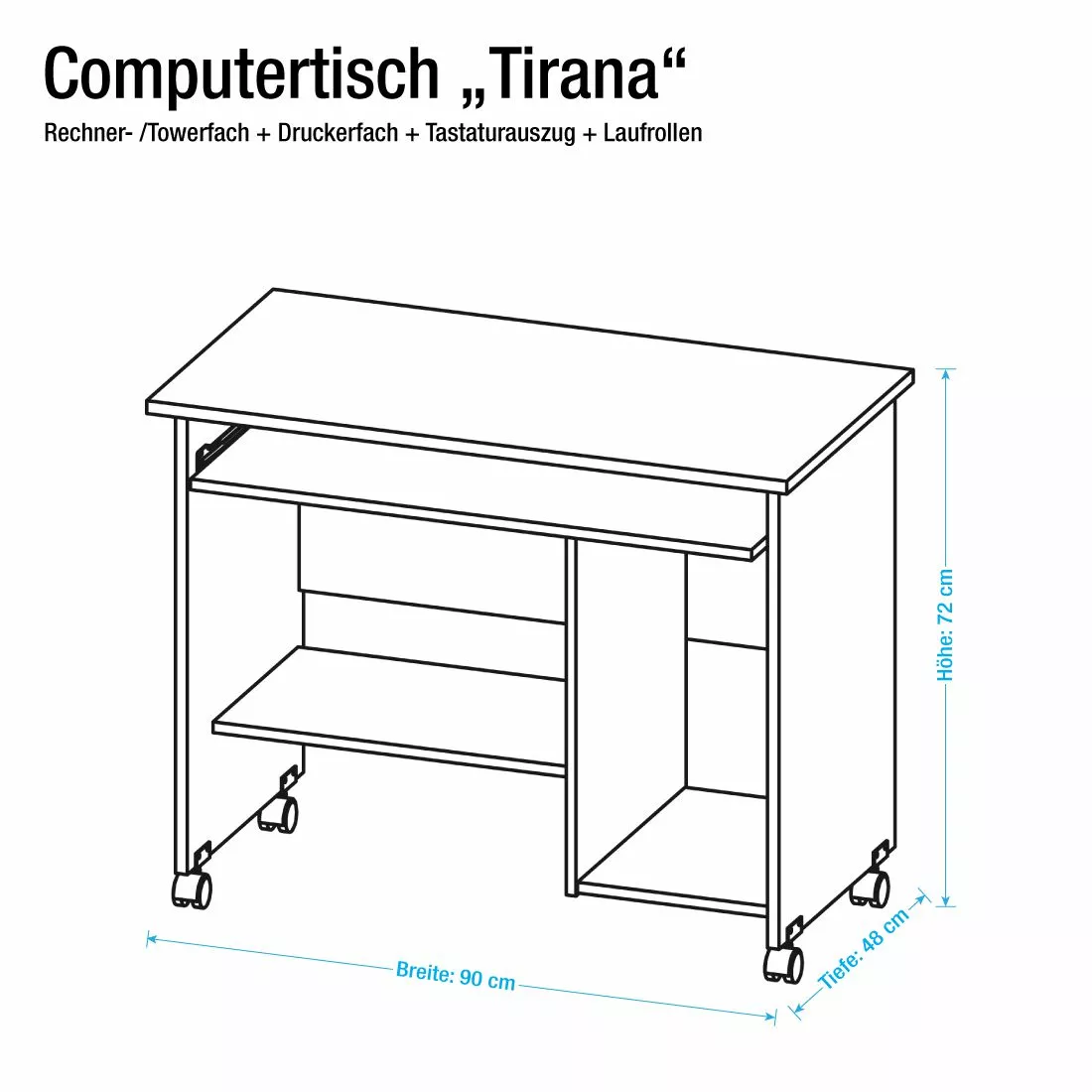 Germania Computertisch Tirana - Weiß 5 Germania Computertisch Tirana - Weiß – Bild 3
