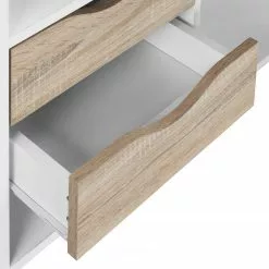 Mørteens Eckschreibtisch Sunndal - Eiche Dekor / Weiß -Büromöbel Verkäufe eckschreibtisch sunndal gummibaum teilmassiv eiche dekor weiss 4753636