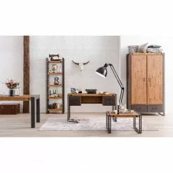 Ars manufacti Schreibtisch Manchester II - Akazie massiv/Metall -Büromöbel Verkäufe esstisch manchester ii mit ausziehfunktion akazie massiv metall 180 x 90 cm 4768528