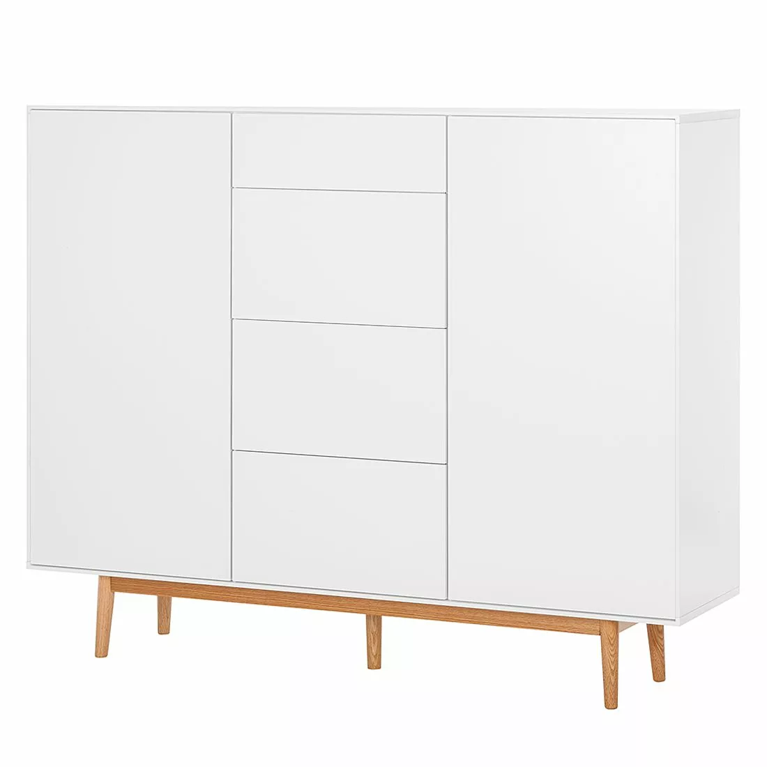 Mørteens Sideboard Lindholm IV - Weiß - Höhe: 128 cm 3 Mørteens Sideboard Lindholm IV - Weiß - Höhe: 128 cm