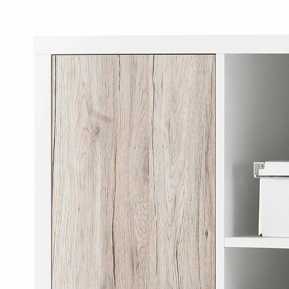 Mooved Highboard Nestor - Eiche San Remo Dekor/Hochglanz Weiß 7 Mooved Highboard Nestor - Eiche San Remo Dekor/Hochglanz Weiß – Bild 5