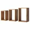 Ars Natura Wandregal Anamur (3er-Set) - Eiche -Büromöbel Verkäufe regal anamur wildeiche massiv 4850532