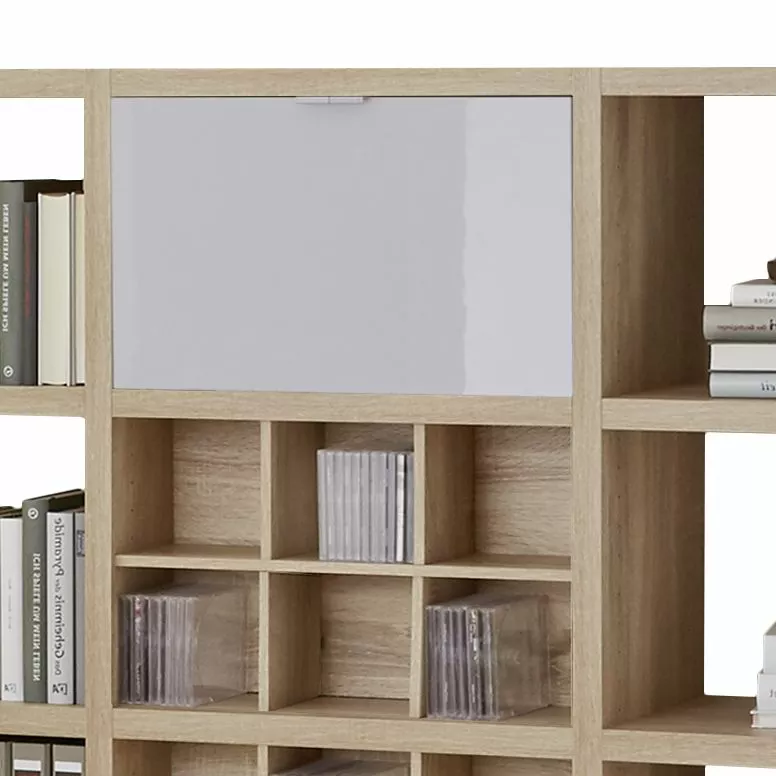 Fredriks Regal Concept V - Eiche Dekor / Hochglanz Weiß 6 Fredriks Regal Concept V - Eiche Dekor / Hochglanz Weiß – Bild 4