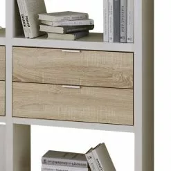 Fredriks Regal Concept VI - Hochglanz Weiß / Eiche Dekor -Büromöbel Verkäufe regal concept vi hochglanz weiss eiche dekor 1994082