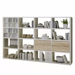 Fredriks Regal Concept VI - Hochglanz Weiß / Eiche Dekor