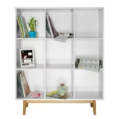 Mørteens Regal Lindholm III - Weiß/Eiche massiv -Büromöbel Verkäufe regal lindholm iii weiss eiche massiv 1229546