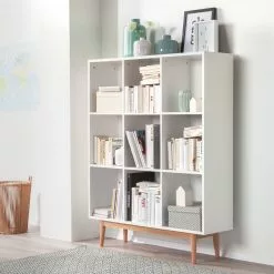 Mørteens Regal Lindholm III - Weiß/Eiche massiv -Büromöbel Verkäufe regal lindholm iii weiss eiche massiv 3192357