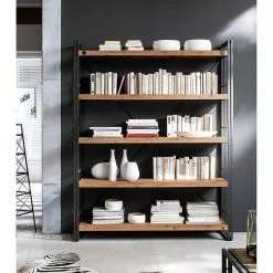 Ars manufacti Regal Manchester II - Akazie massiv / Metall - Akazie / Anthrazit -Büromöbel Verkäufe regal manchester ii akazie massiv metall 4873132