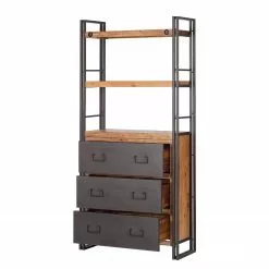 Ars manufacti Regal Manchester VI - Akazie teilmassiv / Metall - Akazie / Anthrazit -Büromöbel Verkäufe regal manchester vi anthrazit akazie dekor 4877252