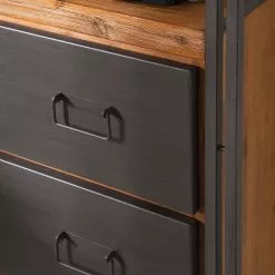 Ars manufacti Regal Manchester VI - Akazie teilmassiv / Metall - Akazie / Anthrazit -Büromöbel Verkäufe regal manchester vi anthrazit akazie dekor 4877264