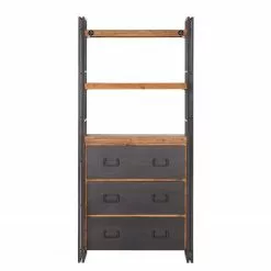 Ars manufacti Regal Manchester VI - Akazie teilmassiv / Metall - Akazie / Anthrazit -Büromöbel Verkäufe regal manchester vi anthrazit akazie dekor 4877276