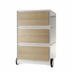 EasyOffice by Paperflow Rollcontainer easyBox I - Weiß / Buche