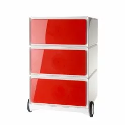 EasyOffice by Paperflow Rollcontainer easyBox I - Weiß / Rot