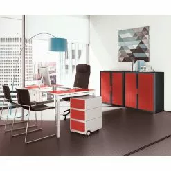 EasyOffice by Paperflow Rollcontainer easyBox II - Weiß / Rot -Büromöbel Verkäufe rollcontainer easybox ii weiss rot 2056250