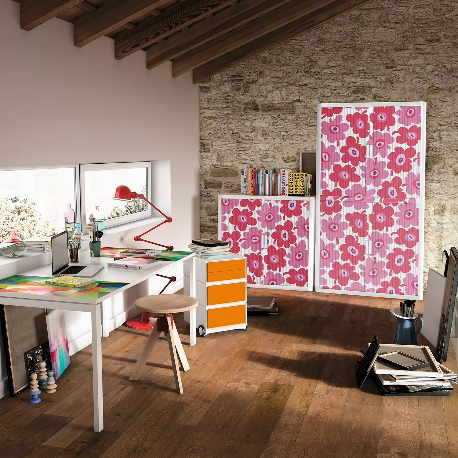 EasyOffice by Paperflow Rollladenschrank easyOffice - Papier Peints VII - Pink - Höhe: 204 cm 4 EasyOffice by Paperflow Rollladenschrank easyOffice - Papier Peints VII - Pink - Höhe: 204 cm – Bild 3