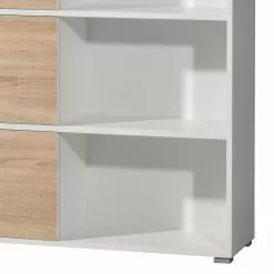 Schiebetürenregal Mingle I - Weiß / Eiche Sonoma Dekor -Büromöbel Verkäufe schiebetuerenregal mingle i weiss eiche sonoma dekor 5029160