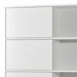 Schiebetürenregal Mingle I - Weiß / Eiche Sonoma Dekor -Büromöbel Verkäufe schiebetuerenregal mingle i weiss eiche sonoma dekor 5029164