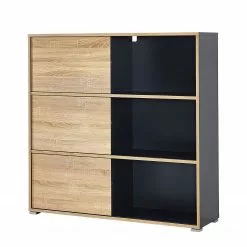 Germania Schiebetürenregal Mingle II - Anthrazit/Eiche Sonoma Dekor