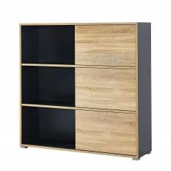 Germania Schiebetürenregal Mingle II - Anthrazit/Eiche Sonoma Dekor -Büromöbel Verkäufe schiebetuerenregal mingle ii anthrazit eiche sonoma dekor 5029404