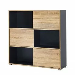 Germania Schiebetürenregal Mingle II - Anthrazit/Eiche Sonoma Dekor -Büromöbel Verkäufe schiebetuerenregal mingle ii anthrazit eiche sonoma dekor 5029412