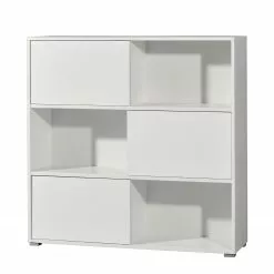 Germania Schiebetürenregal Mingle II - Weiß/Eiche Sonoma Dekor -Büromöbel Verkäufe schiebetuerenregal mingle ii weiss eiche sonoma dekor 5029184