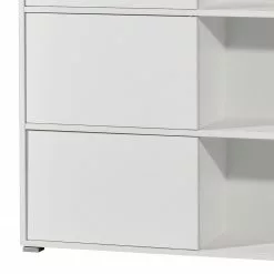 Germania Schiebetürenregal Mingle II - Weiß/Eiche Sonoma Dekor -Büromöbel Verkäufe schiebetuerenregal mingle ii weiss eiche sonoma dekor 5029240