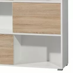 Germania Schiebetürenregal Mingle II - Weiß/Eiche Sonoma Dekor -Büromöbel Verkäufe schiebetuerenregal mingle ii weiss eiche sonoma dekor 5029244
