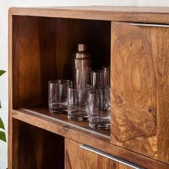 Ars Natura Schiebetürenregal Trangle - Sheesham massiv -Büromöbel Verkäufe schiebetuerenregal trangle sheesham massiv 676046