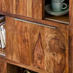 Ars Natura Schiebetürenregal Trangle - Sheesham massiv -Büromöbel Verkäufe schiebetuerenregal trangle sheesham massiv 676050