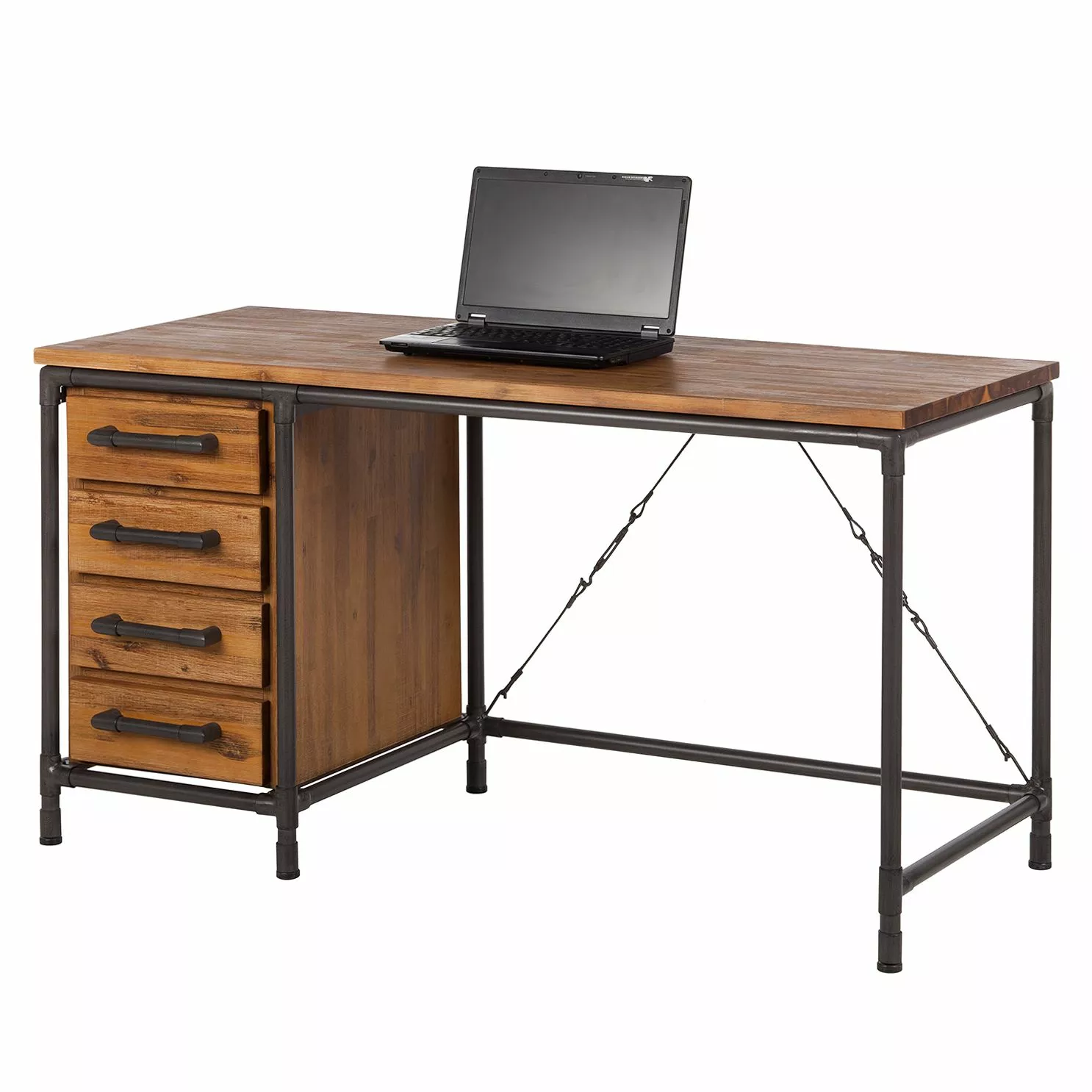 Ars manufacti Schreibtisch Atelier - Akazie teilmassiv / Metall - Akazie / Schwarz 3 Ars manufacti Schreibtisch Atelier - Akazie teilmassiv / Metall - Akazie / Schwarz