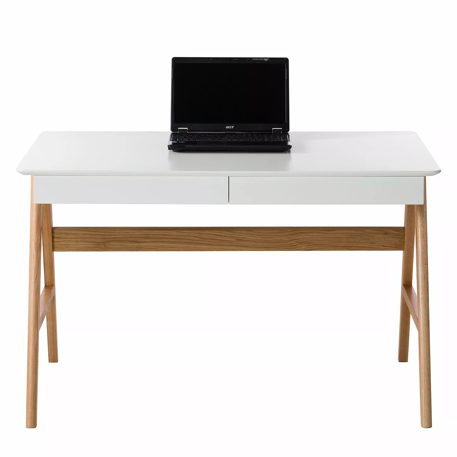 Mørteens Schreibtisch Branno - Eiche teilmassiv - Weiß / Eiche 5 Mørteens Schreibtisch Branno - Eiche teilmassiv - Weiß / Eiche – Bild 3