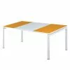 EasyOffice by Paperflow Schreibtisch easyDesk - Weiß / Orange - 140 x 80 cm