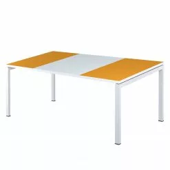 EasyOffice by Paperflow Schreibtisch easyDesk - Weiß / Orange - 140 x 80 cm