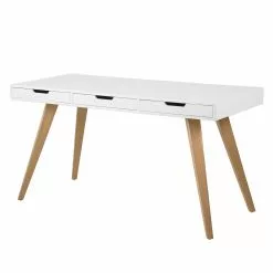 Mørteens Schreibtisch Lanna - Esche teilmassiv - Weiß