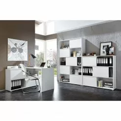 Germania Schreibtisch Mingle - Weiß/Eiche Sonoma Dekor -Büromöbel Verkäufe schreibtisch mingle weiss eiche sonoma dekor 5029292