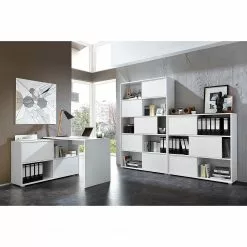 Germania Schreibtisch Mingle - Weiß/Eiche Sonoma Dekor -Büromöbel Verkäufe schreibtisch mingle weiss eiche sonoma dekor 5029296