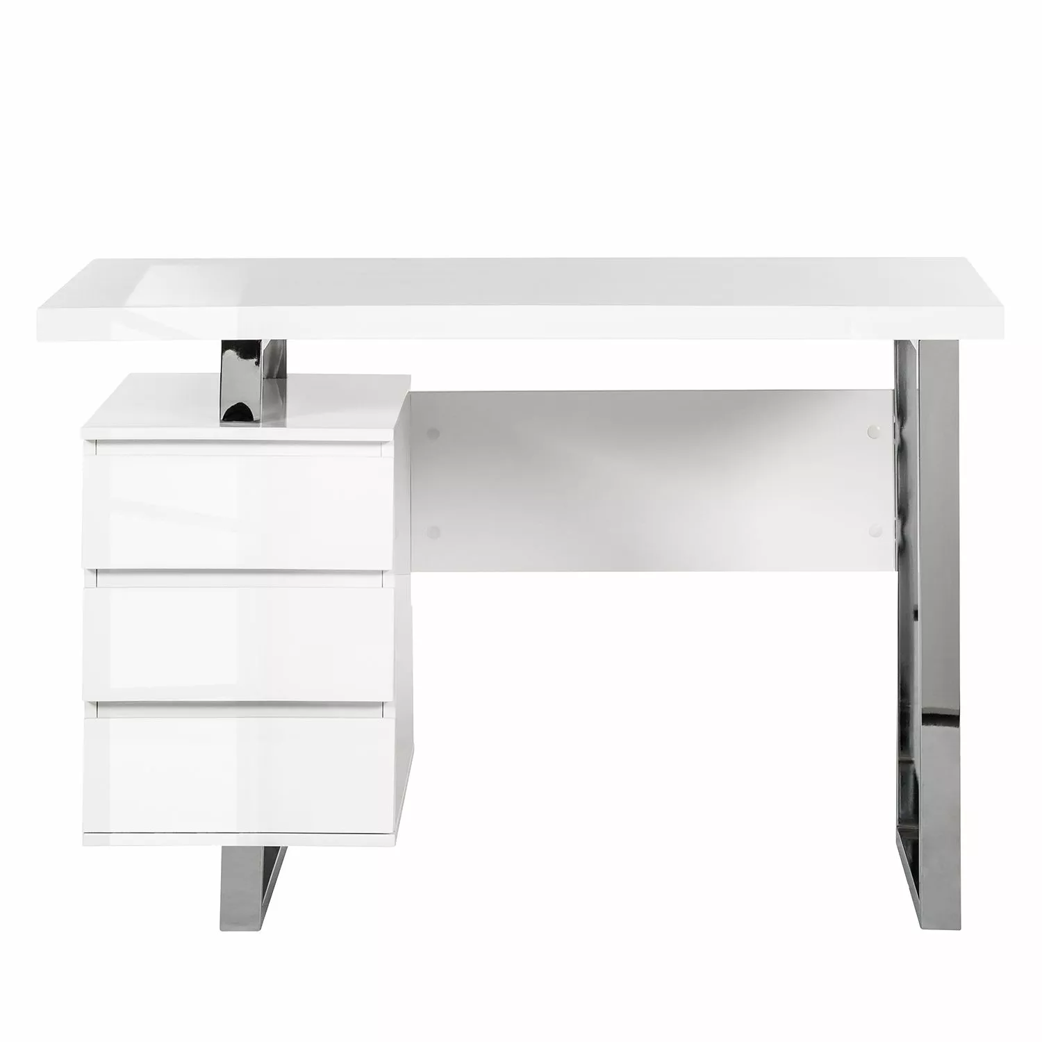 Fredriks Schreibtisch Paddington II - Hochglanz Weiß lackiert - mit 1 Container 5 Fredriks Schreibtisch Paddington II - Hochglanz Weiß lackiert - mit 1 Container – Bild 3