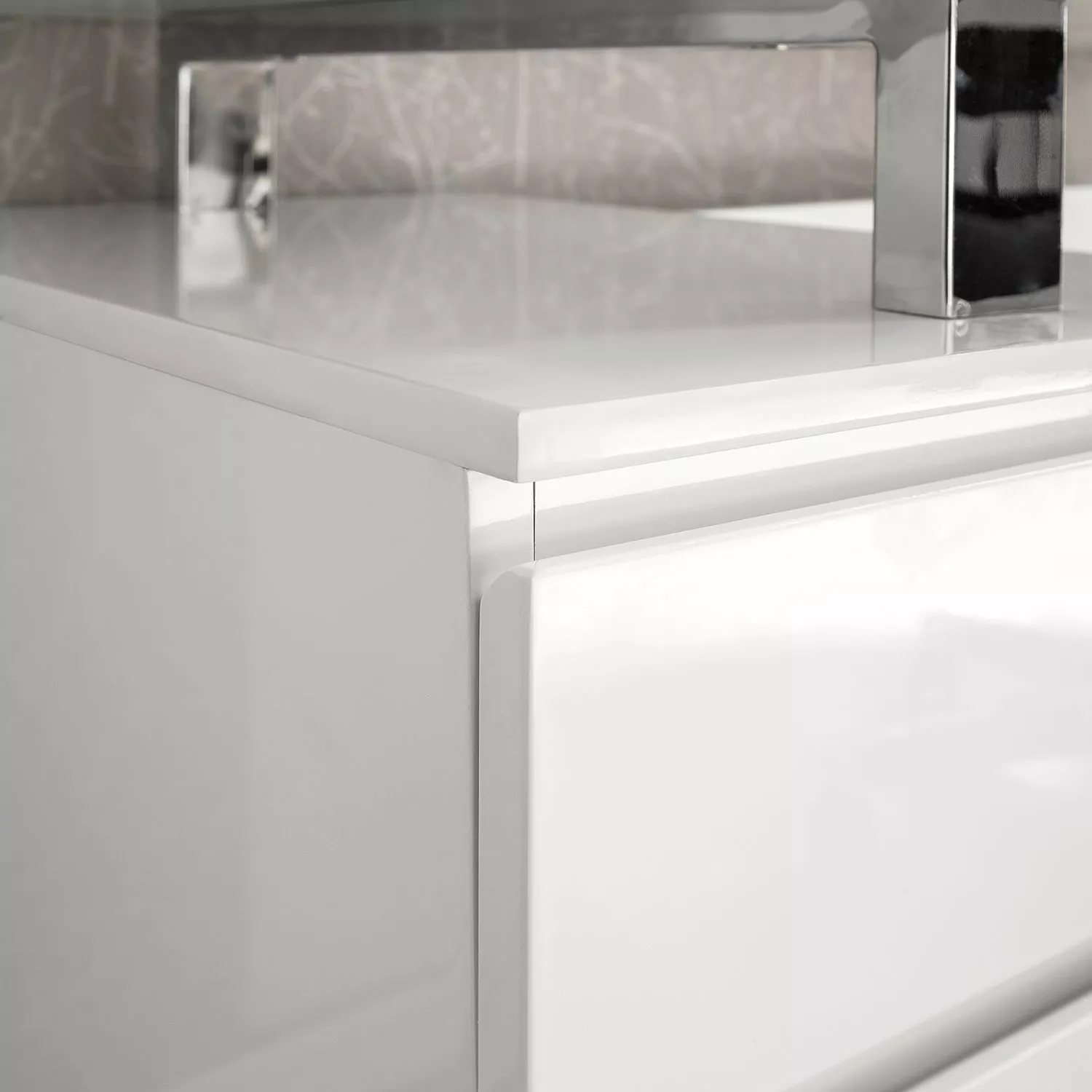 Fredriks Schreibtisch Paddington II - Hochglanz Weiß lackiert - mit 1 Container 10 Fredriks Schreibtisch Paddington II - Hochglanz Weiß lackiert - mit 1 Container – Bild 8