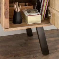 Ars manufacti Schreibtisch Tamati - Pinie massiv / Edelstahl - Pinie / Schwarz -Büromöbel Verkäufe schreibtisch tamati pinie massiv 4922240