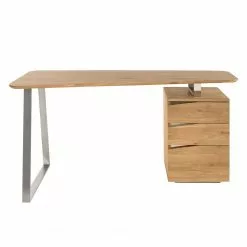 Ars Natura Schreibtisch Tarva - Asteiche -Büromöbel Verkäufe schreibtisch tarva asteiche teilmassiv asteiche edelstahl dekor 5235988