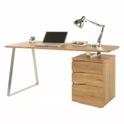 Ars Natura Schreibtisch Tarva - Asteiche -Büromöbel Verkäufe schreibtisch tarva asteiche teilmassiv asteiche edelstahl dekor 5235996