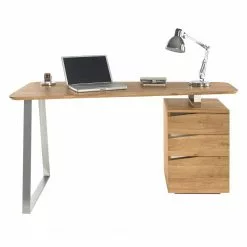 Ars Natura Schreibtisch Tarva - Asteiche -Büromöbel Verkäufe schreibtisch tarva asteiche teilmassiv asteiche edelstahl dekor 5236000