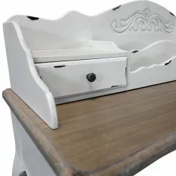 Maison Belfort Sekretär Nalovo - Paulownia teilmassiv - Paulownia Dunkel / Antik Weiß -Büromöbel Verkäufe sekretaer braun weiss antik 4727572