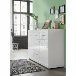 Germania Sideboard Adana - Hochglanz Weiß -Büromöbel Verkäufe sideboard adana hochglanz weiss 5188200